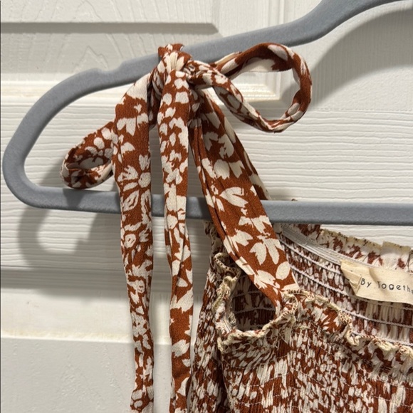 By Together Brown and White Tiered Maxi Sundress - Picture 6 of 9